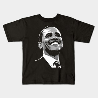 Barack Obama Black and White Kids T-Shirt